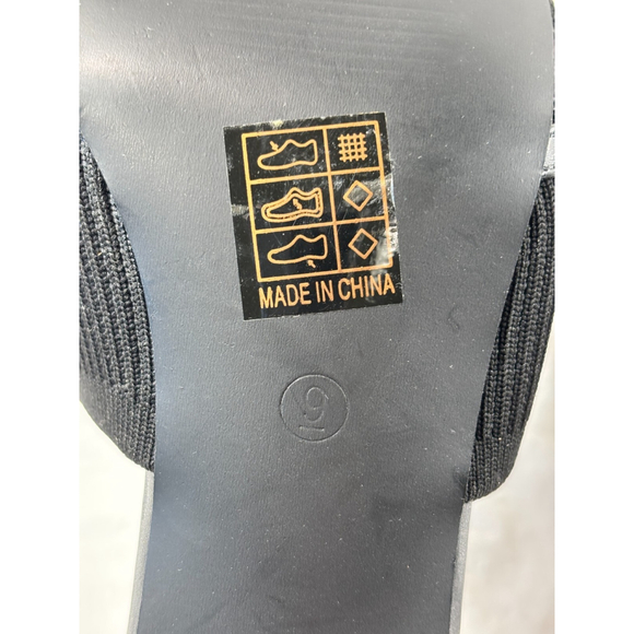 🎉Newbella Elegant Black and Gold Chain Slide Sandals - Picture 2 of 13